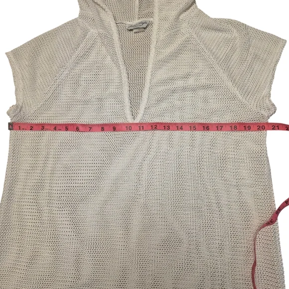 Jordan Taylor White Mesh Hooded Swim Cover-Up Size L - Picture 8 of 10